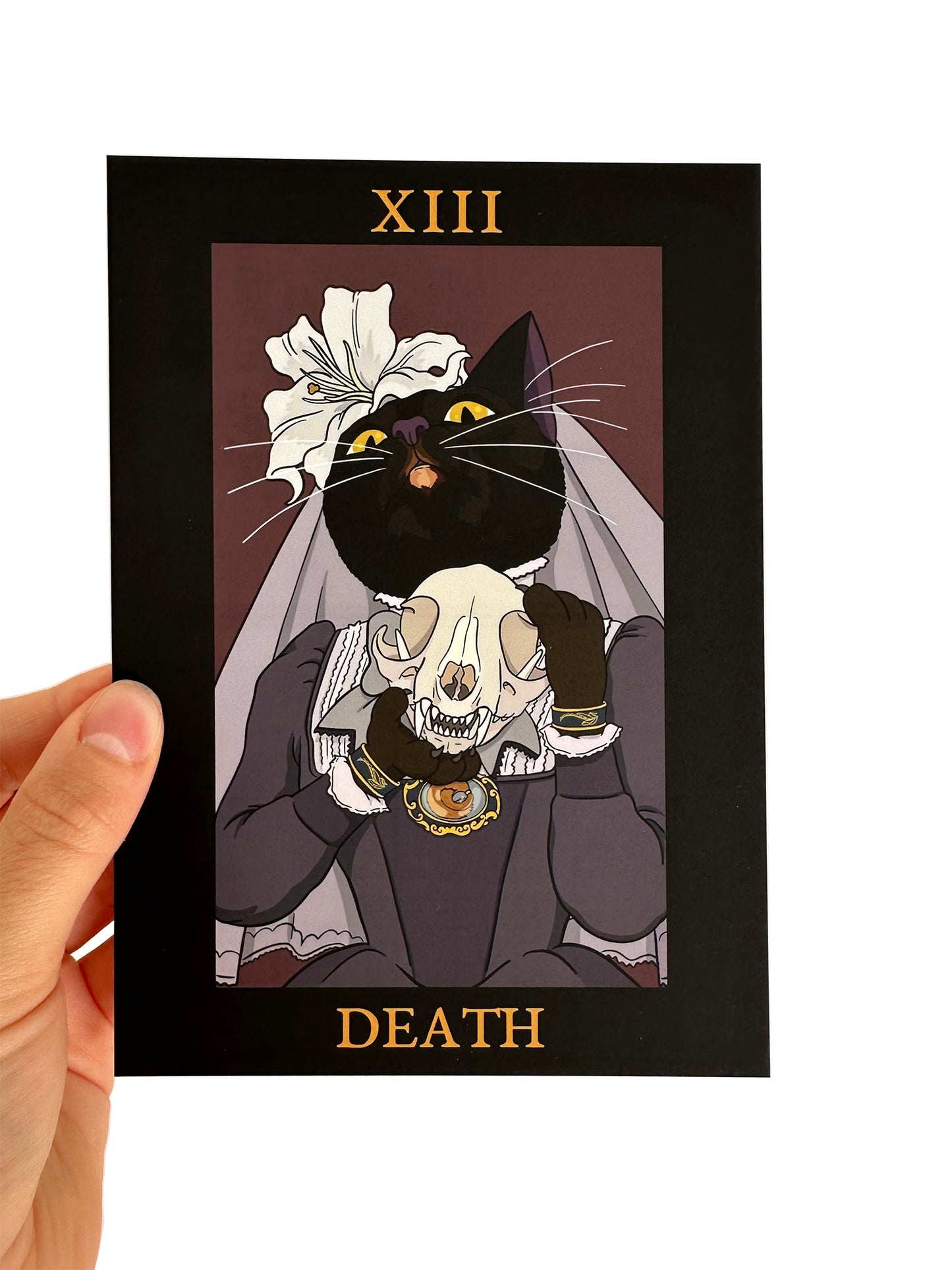 Feline Tarot Death 5x7 Lux Postcard