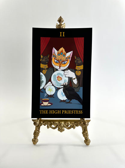 Feline Tarot The High Priestess 8x12 Print